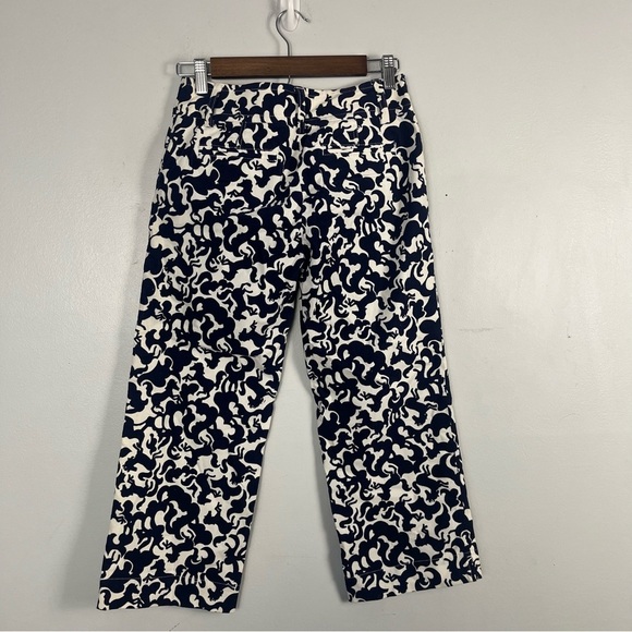 Lilly Pulitzer Palm Beach Fit Size 0 Womens Navy White Horse Corduroy Crop Pants - Picture 3 of 6